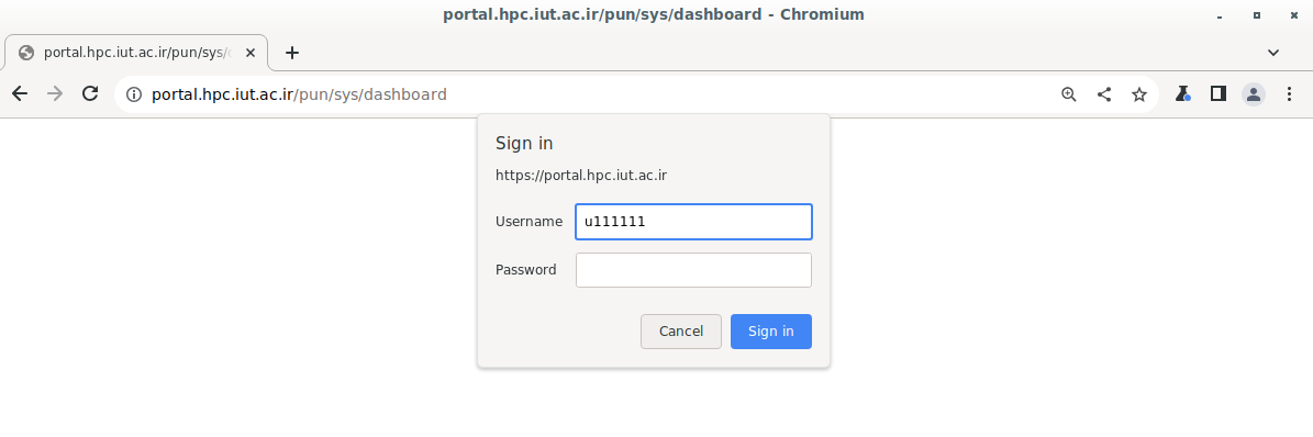 login page